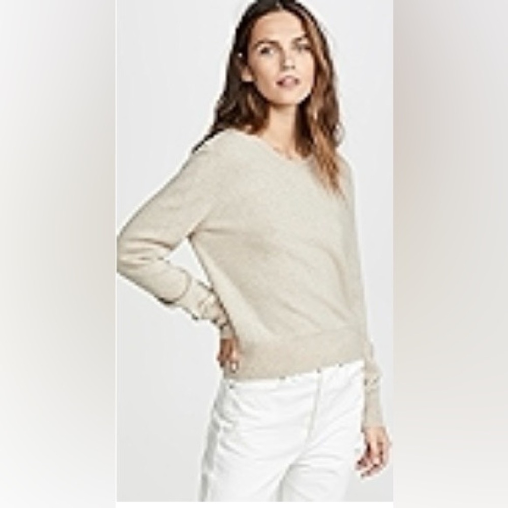 NAADAM Cropped Crew Cashmere Sweater in Oatmeal